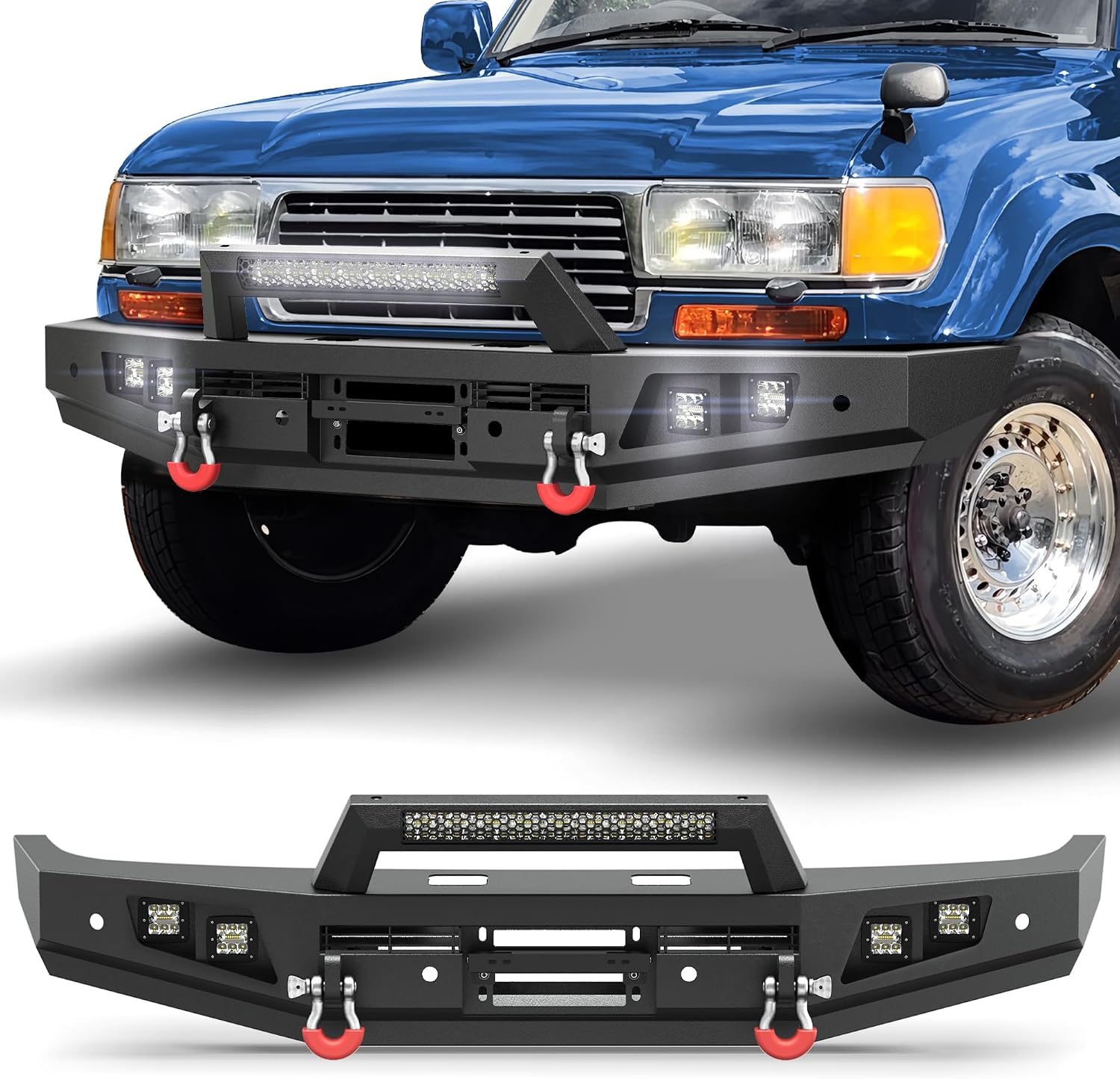 Winch Bumper Mount Plate - Para-choque dianteiro off-road com barra de