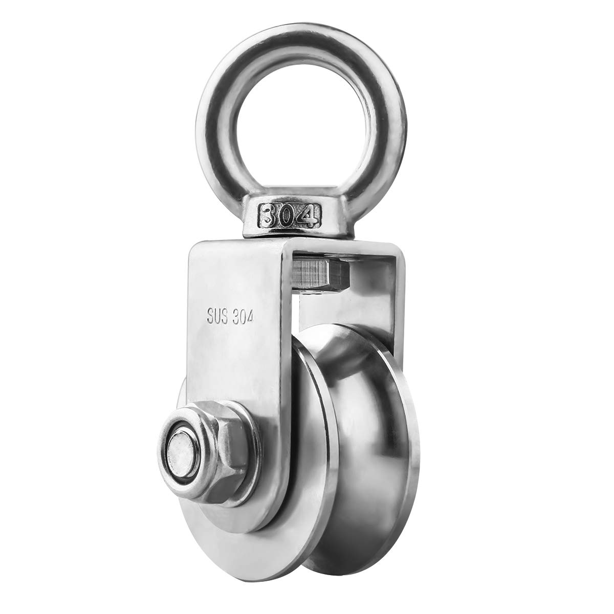 Snatch Block Pulley 10 Ton - Polia giratória tipo u/v 304, rolamento