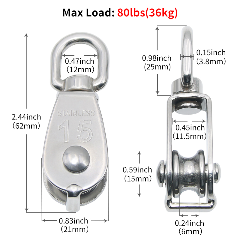2-6 Peças de Polias de Aço Ino - Snatch Block Pulley 10 Ton avaliação e preço