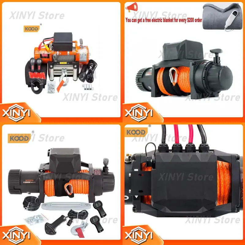 Guincho Elétrico KOOD 24V para - Winch 12000Lb Synthetic Rope avaliação e preço
