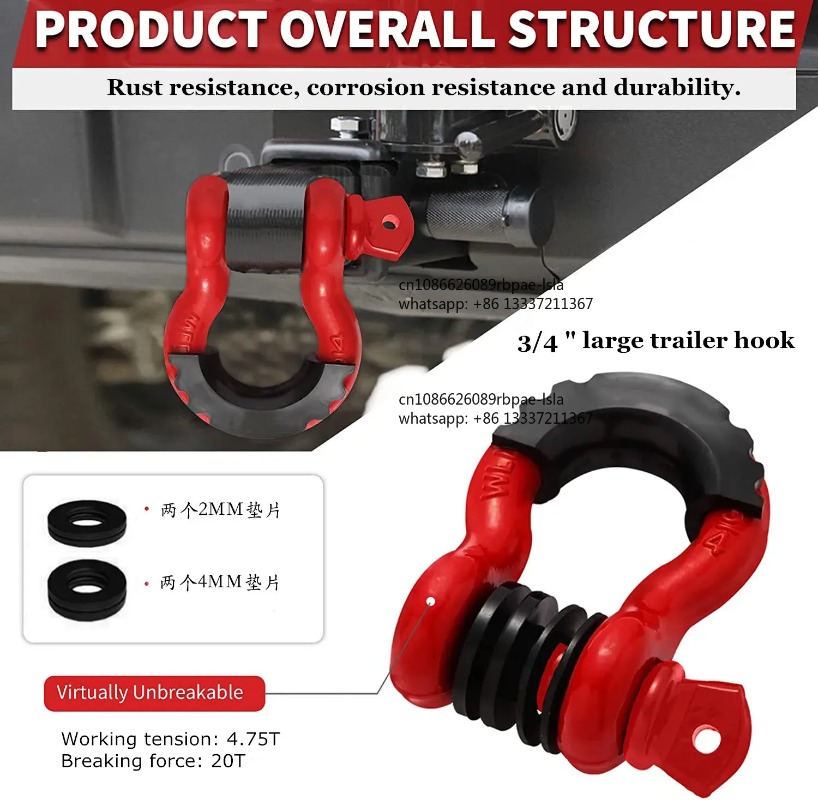 2 peças de 3/4” tipo U, forjad - D Ring Shackle 3/4 avaliação e preço